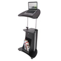 Sit-to-Stand Rolling Adjustable Laptop Cart with Storage by DailySale