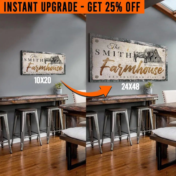 Size Upgrade Your 'Farmhouse' (Fam 1039 - Style 4) Canvas To 24x48 Inches by Tailored Canvases
