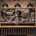 Skeleton Cowboy Barman At Western Saloon Wall Art by Tailored Canvases