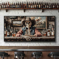 Skeleton Cowboy Barman At Western Saloon Wall Art by Tailored Canvases