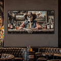 Skeleton Cowboy Barman At Western Saloon Wall Art by Tailored Canvases