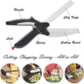 SKEMIX Kitchen Food Scissors, Food Cutter Chopper Clever Stainless Steel Knife with Cutting Board by DailySale