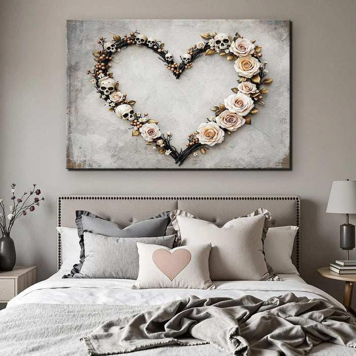 Skull and Flowers Wall Art X by Tailored Canvases