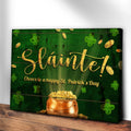 Sláinte! Cheers To A Happy St. Patrick's Day Sign by Tailored Canvases