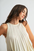 Sleeveless Knit Top With Flared Hem by Boutique 23