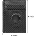 Slim Leather Carbon Style Wallet Case - Apple AirTag by Zerodamage Sahara Case LLC