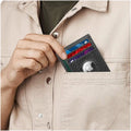 Slim Leather Carbon Style Wallet Case - Apple AirTag by Zerodamage Sahara Case LLC