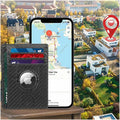 Slim Leather Carbon Style Wallet Case - Apple AirTag by Zerodamage Sahara Case LLC