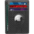 Slim Leather Carbon Style Wallet Case - Apple AirTag by Zerodamage Sahara Case LLC