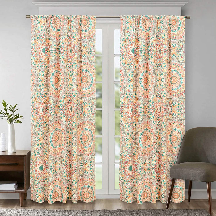 2-Piece Set: Sloane Street Cozumel Medallion Window Curtain Panel Pair by DailySale
