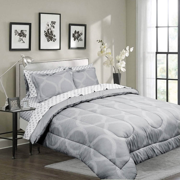 Sloane Street Ogee Bed in a Bag with Solid Reverse Comforter by DailySale