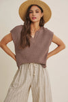 Slub Sweater Top In A Relaxed Fit: Mocha Mousse