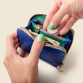 Small Zipper Wallet with Detachable Key Ring - Cobalt Blue by CASUPO