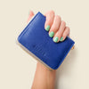 Small Zipper Wallet with Detachable Key Ring - Cobalt Blue