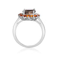 Smokey Quartz and Citrine Sunflower Ring by Fine Color Jewels