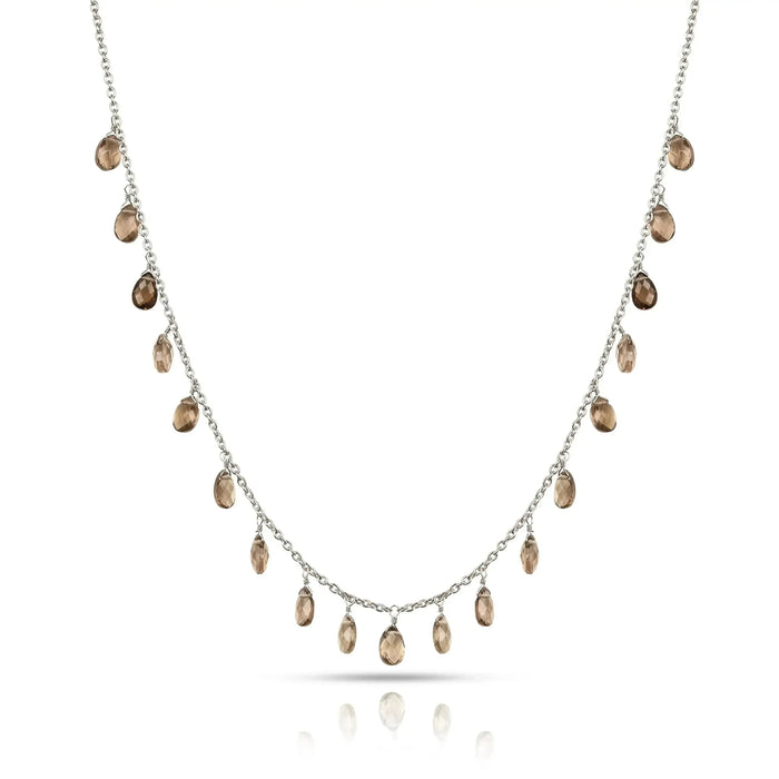 Smoky Quartz Layered Necklace by Fine Color Jewels