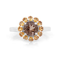 Smoky Quartz Sunflower Ring by Fine Color Jewels