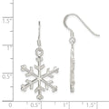 Snowflake Dangle Silver Earrings by Fine Color Jewels