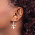 Snowflake Dangle Silver Earrings by Fine Color Jewels