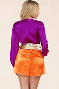 So Crazy In Love Purple and Orange Romper by Fasheabe