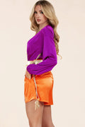 So Crazy In Love Purple and Orange Romper by Fasheabe