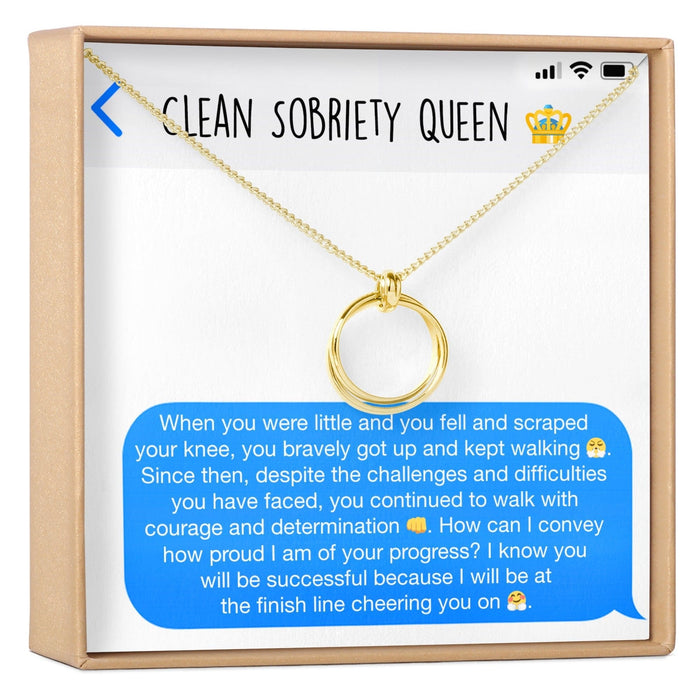 Sobriety Celebration Linked Circles Necklace by Dear Ava