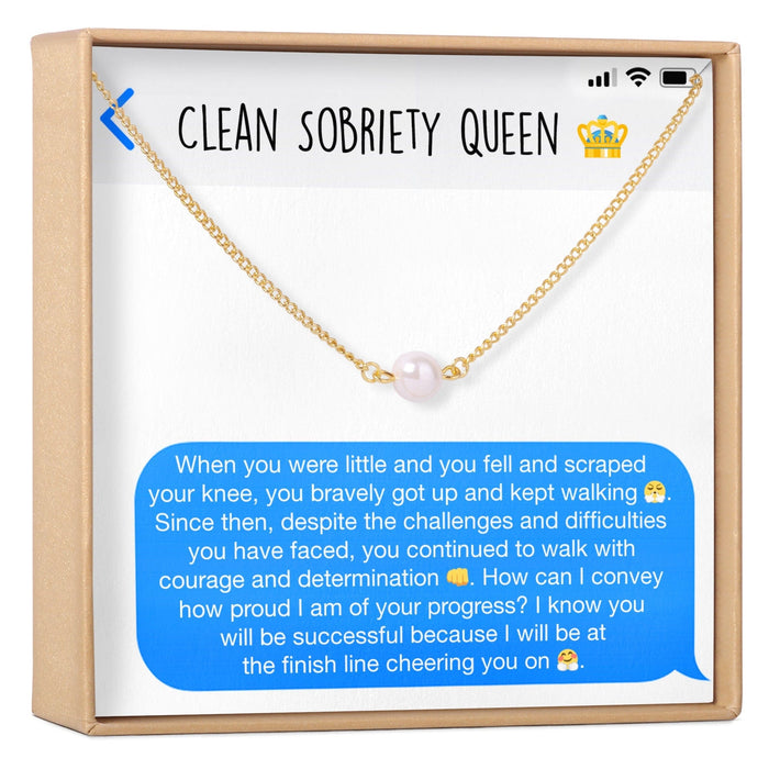 Sobriety Celebration Pearl Necklace by Dear Ava