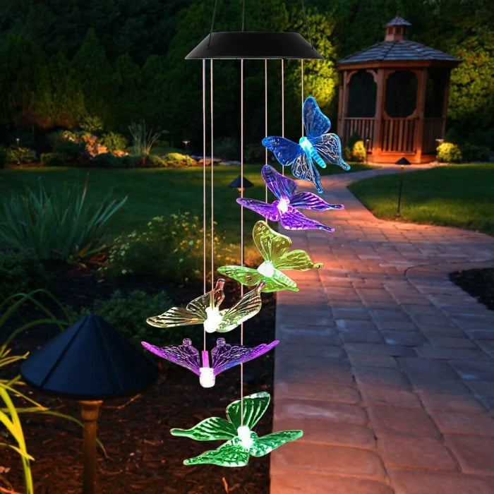 Solar LED Butterfly Wind Chimes by DailySale