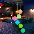 Solar LED Color Changing Wind Chime Light Spinner Hanging Spiral String Light by DailySale