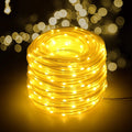 Solar Panel Powered 75.5 Ft. Warm White Rope String Fairy Lights by DailySale