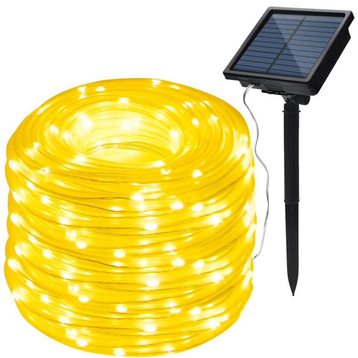 Solar Panel Powered 75.5 Ft. Warm White Rope String Fairy Lights by DailySale