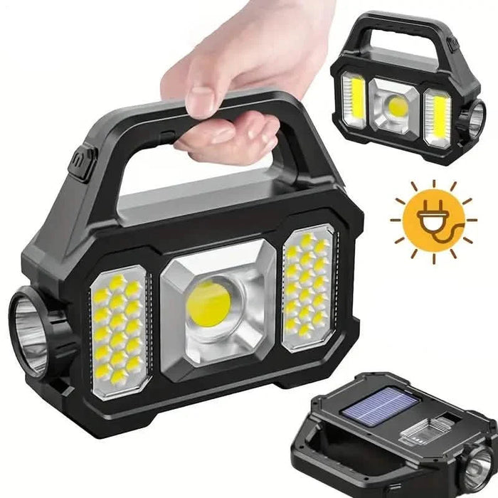 Solar Portable Flashlight & Handheld Searchlight with Side Lights by DailySale