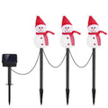 Solar Powered Lamp 3 Snowmen Garden Stake Light by DailySale