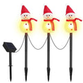Solar Powered Lamp 3 Snowmen Garden Stake Light by DailySale