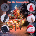 Solar Powered Lamp 3 Snowmen Garden Stake Light by DailySale