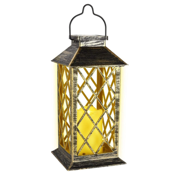 Solar Powered Led Outdoor Lantern Waterproof Candle Hanging Light by DailySale