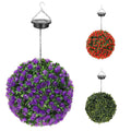 Solar Powered Topiary Ball Artificial Rose 20 LED Lights by DailySale