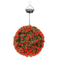 Solar Powered Topiary Ball Artificial Rose 20 LED Lights by DailySale