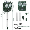 Solar Powered Ultrasonic Animal Repeller PIR Motion Sensor by DailySale