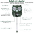 Solar Powered Ultrasonic Animal Repeller PIR Motion Sensor by DailySale