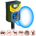 Solar Ultrasonic Animal Repeller with Flame Light USB Charge Motion Sensor by DailySale