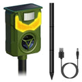 Solar Ultrasonic Animal Repeller with Flame Light USB Charge Motion Sensor by DailySale