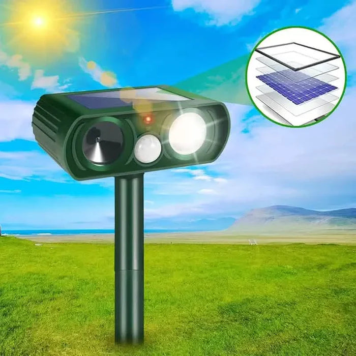 Solar Ultrasonic Animal Repeller with Motion Detector by DailySale