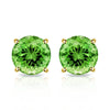 Solid 10K Gold 2.00 CTW Peridot Stud Earrings By MUIBLU Gems