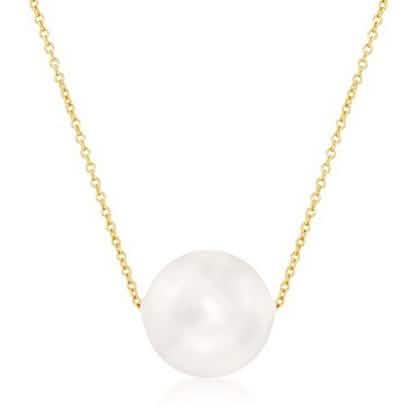 Solid 10K Gold Pearl Necklace by DailySale