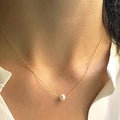 Solid 10K Gold Pearl Necklace by DailySale