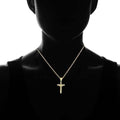Solid 10K Yellow Gold Diamond Cut Cross Necklace by DailySale