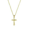 Solid 10K Yellow Gold Diamond Cut Cross Necklace by DailySale