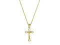 Solid 10K Yellow Gold Diamond Cut Cross Necklace by DailySale