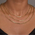 Solid 14K Gold 5mm Paperclip Chain Necklace Made In Italy by DailySale